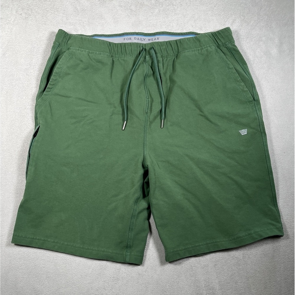 Mack Weldon Mens 2XL Green Ace Sweatshorts Knit Stretch Sweat Shorts 9"